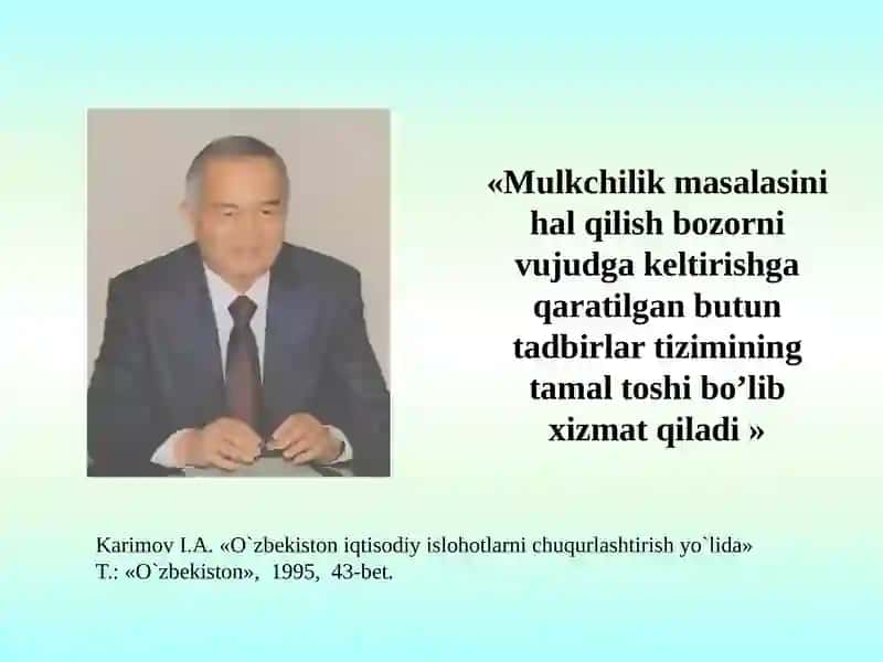 Mulkchilikning shakllari va ularning amal qilishi 2