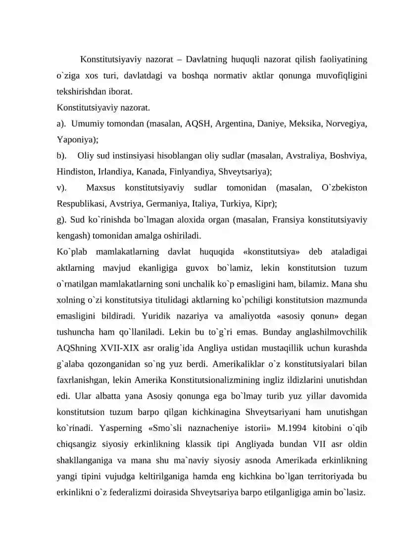 Konstitutsiyaviy nazorat tushunchasi va uning asoslari 2