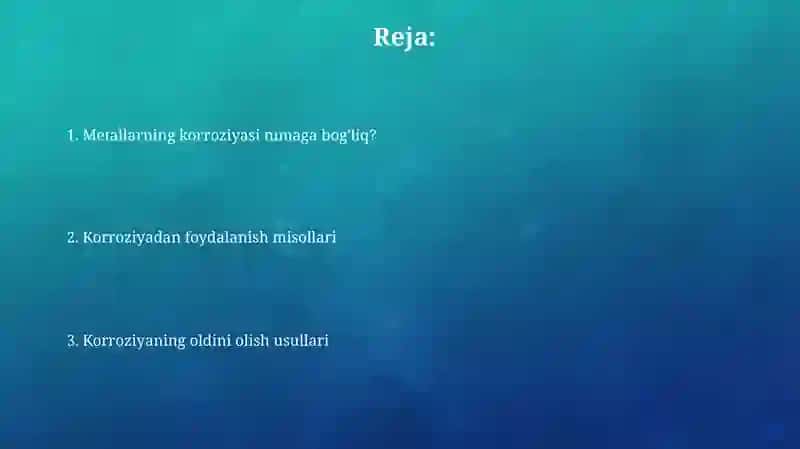 Metallar karroziyasi nimaga bog'liq va undan qanday foydalanamiz 2