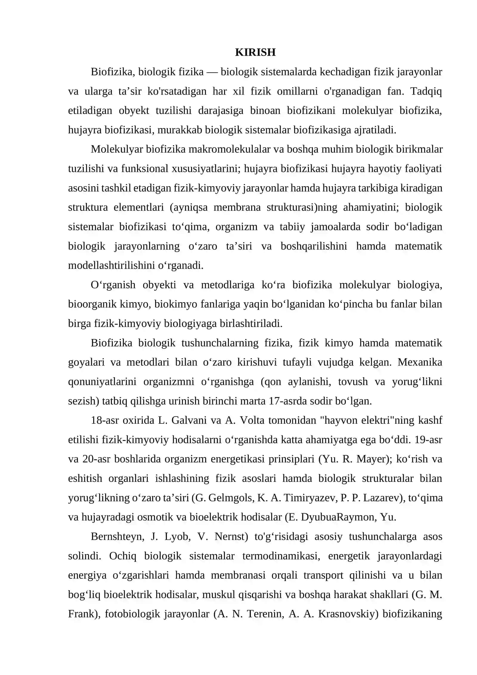 BIOFIZIK JARAYONLAR TAKSONOMIYASI BIOLOGIYA VA EKOLOGIYASI 2