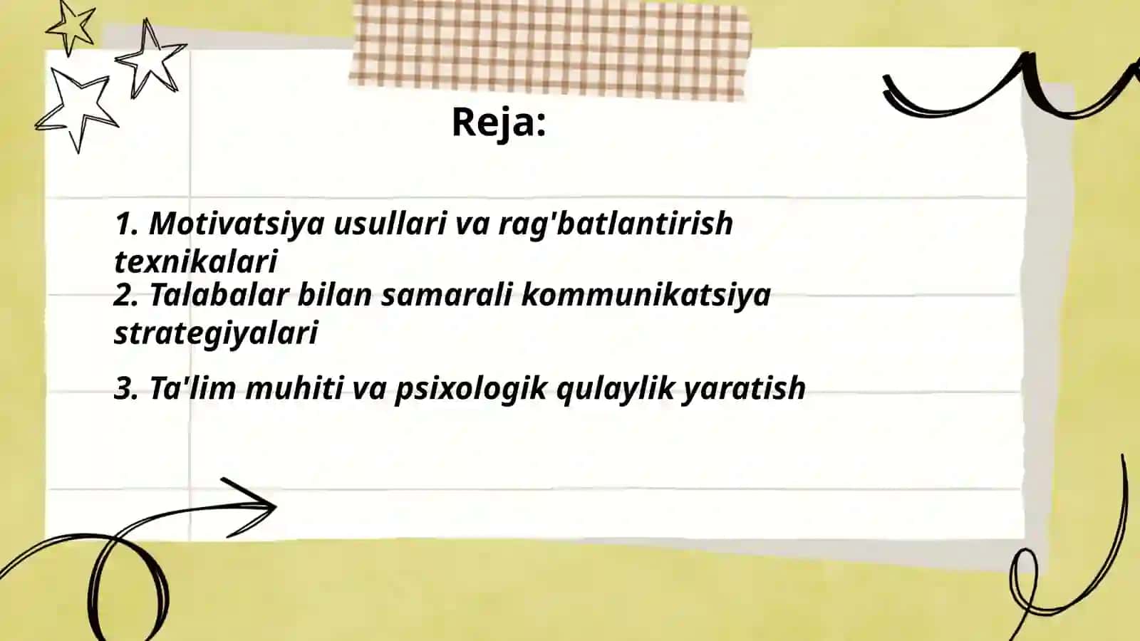 Boshqaruv psixologiyasi. Talim oluvchilarga psixologik tasir ko`rsatish yo`llari 2