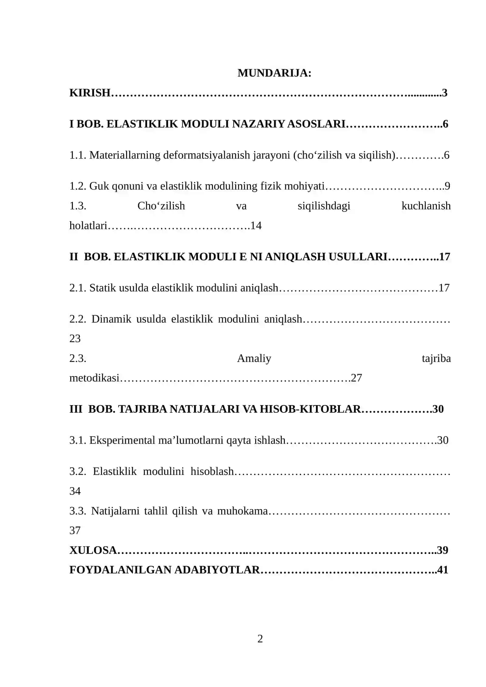 CHO'ZILISH VA SIQILISHDAGI ELASTIKLIK MODULI E NI ANIQLASH 2