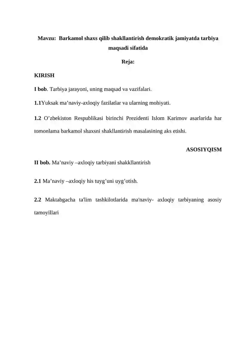 Maktabgacha Ta'lim Muassasalarida Ma'naviy-Axloqiy Tarbiya 2