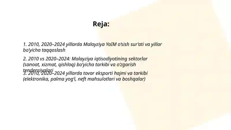 Malaziya mamlakati ichki maxsulot eksporti 2