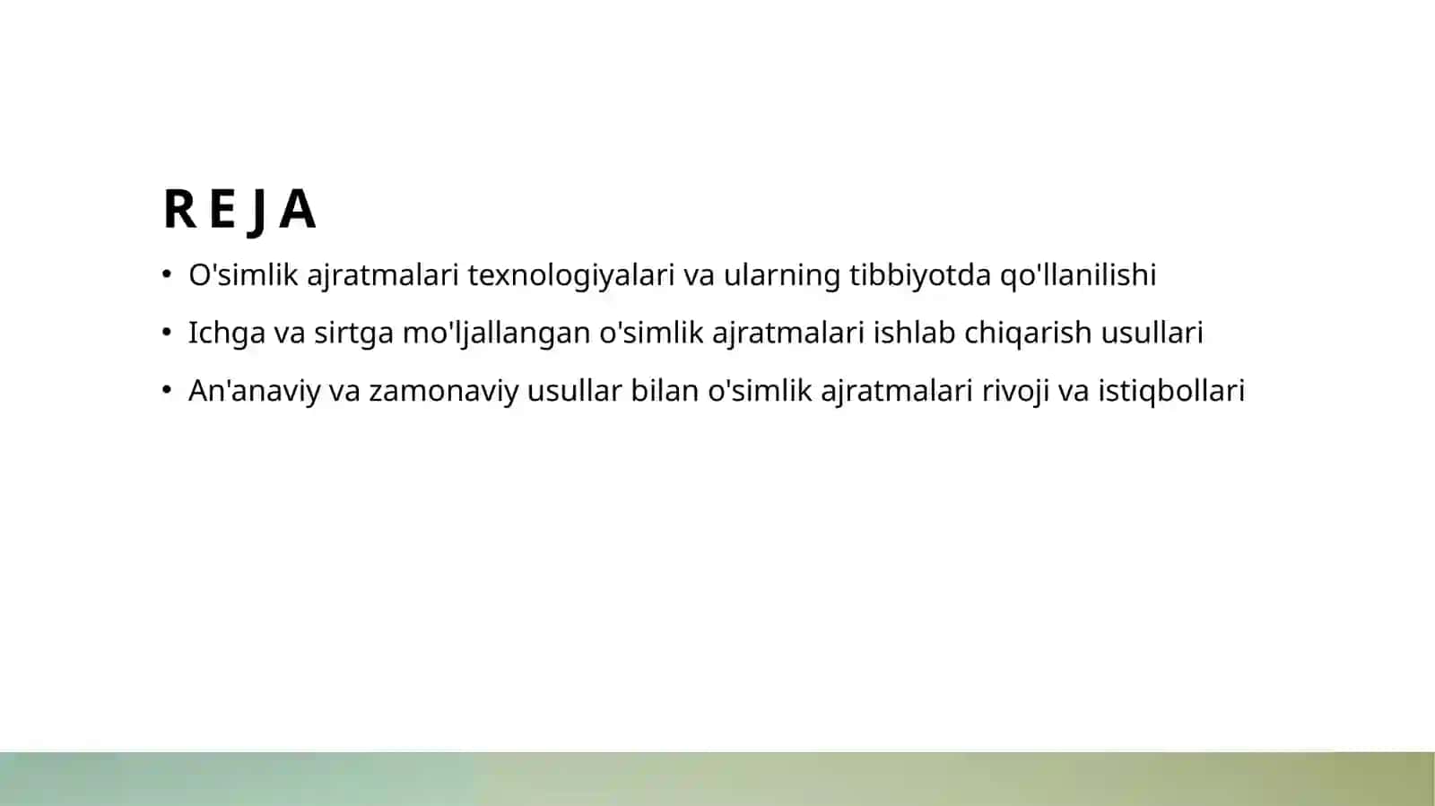 O'simlik ajratmalari texnologiyasi va tibbiyot 2