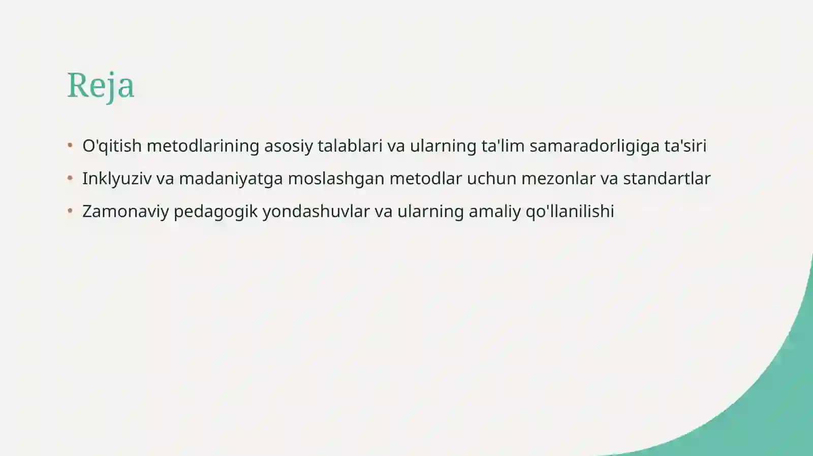 O'qitish metodlarining asosiy talablari va ularning ta'lim samaradorligiga ta'siri 2
