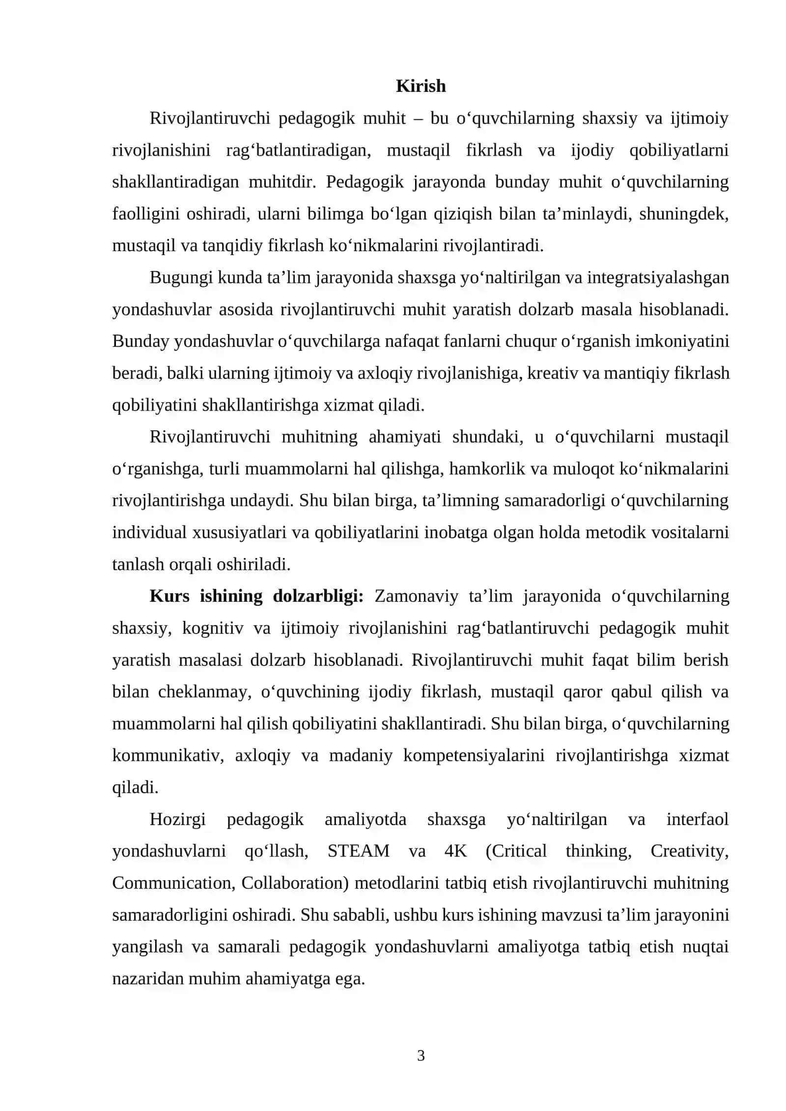 RIVOJLANTIRUVCHI MUHITNI TASHKIL ETISHDA PEDAGOGIK YONDASHUVLAR 2