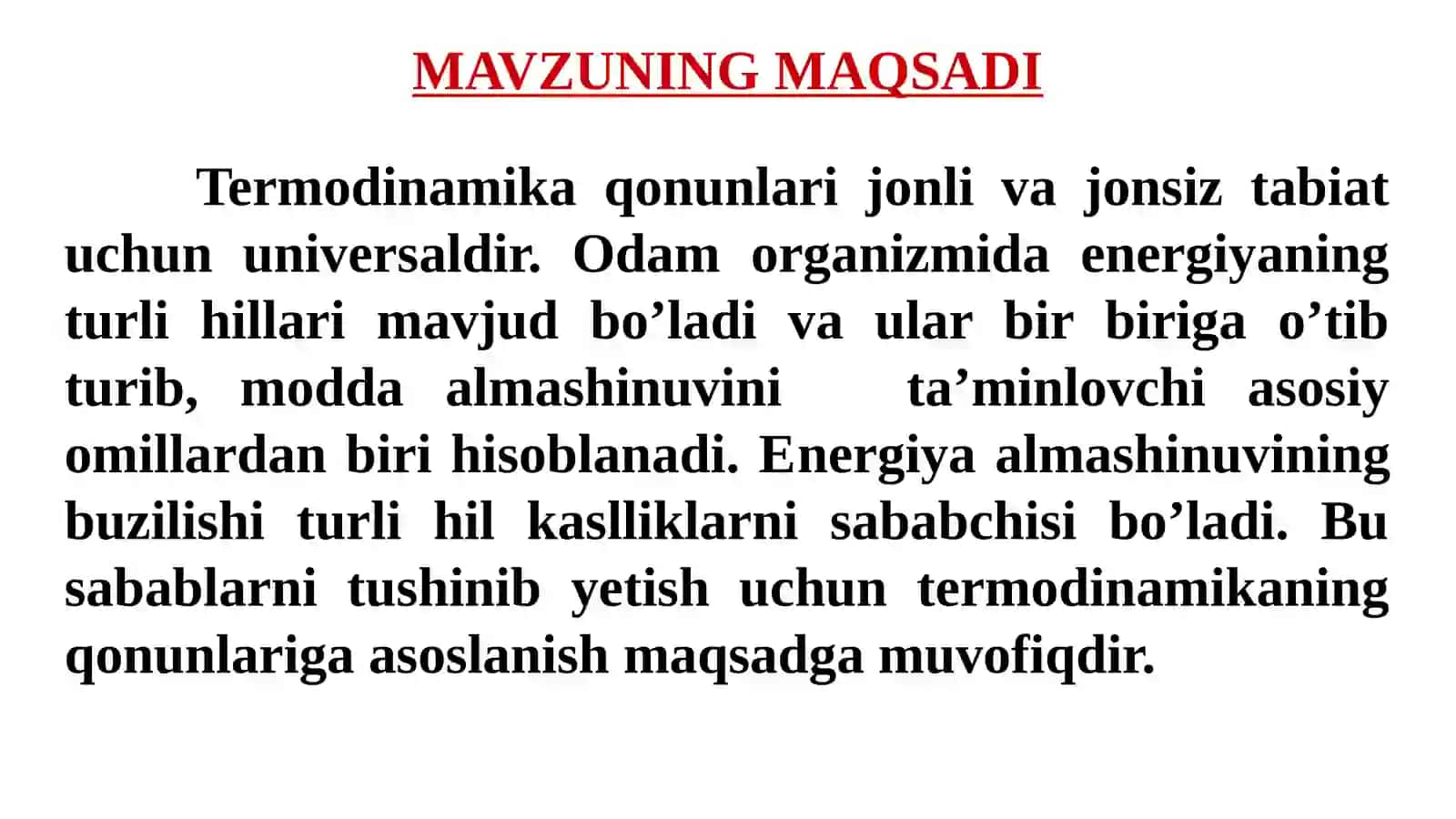 Termodinamika va Kimyoviy reaksiyalar kinetikasi 2