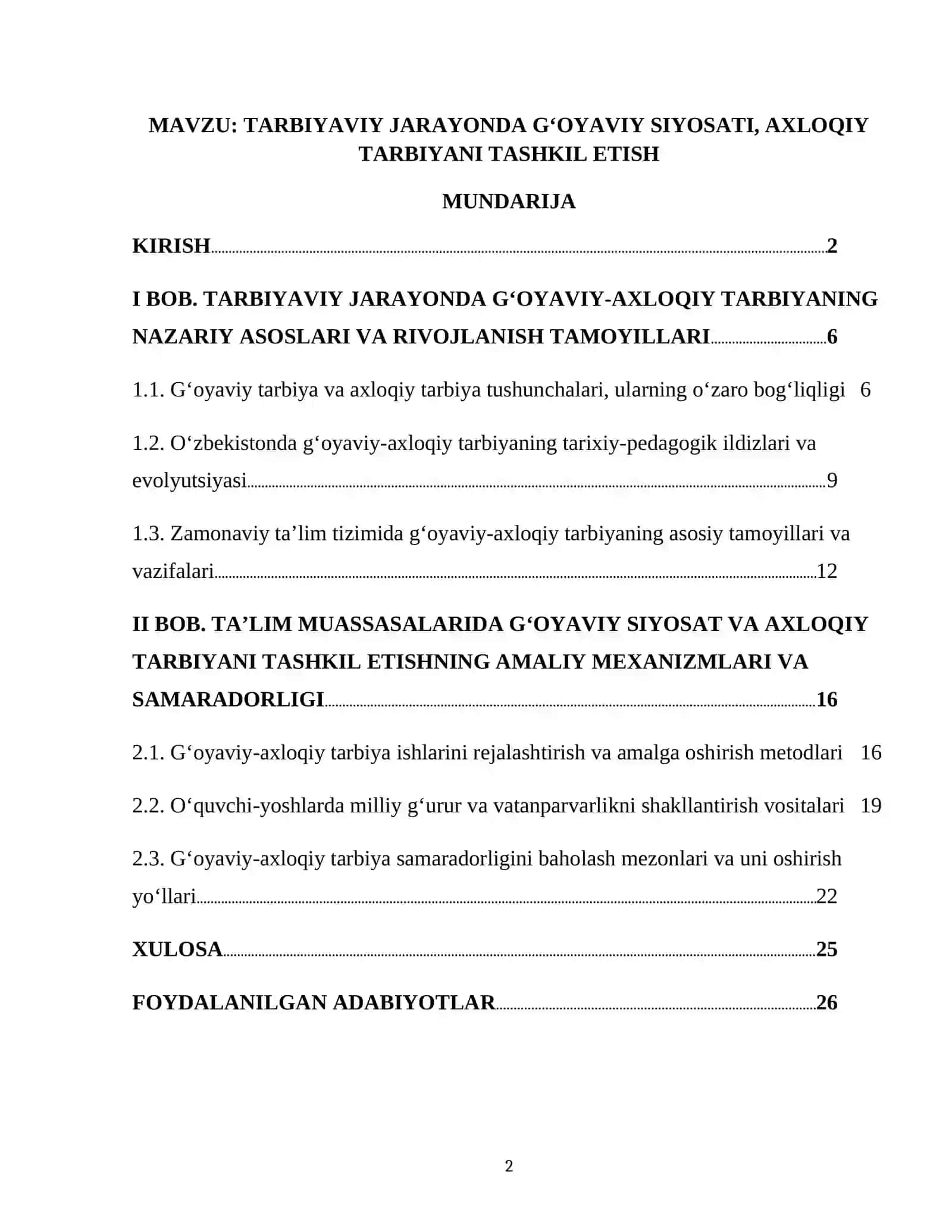 TARBIYAVIY JARAYONDA GʻOYAVIY SIYOSATI, AXLOQIY TARBIYANI TASHKIL ETISH 2