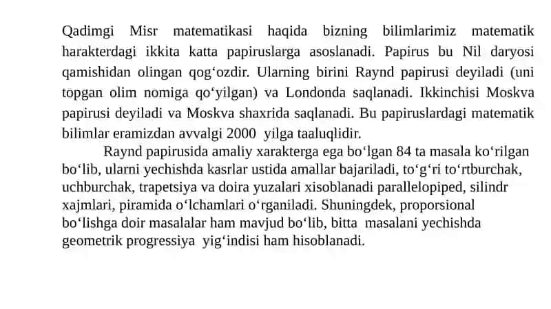 Qadimiy matematik masalalar va Islom mamlakatlarida matematik bilimlar 2