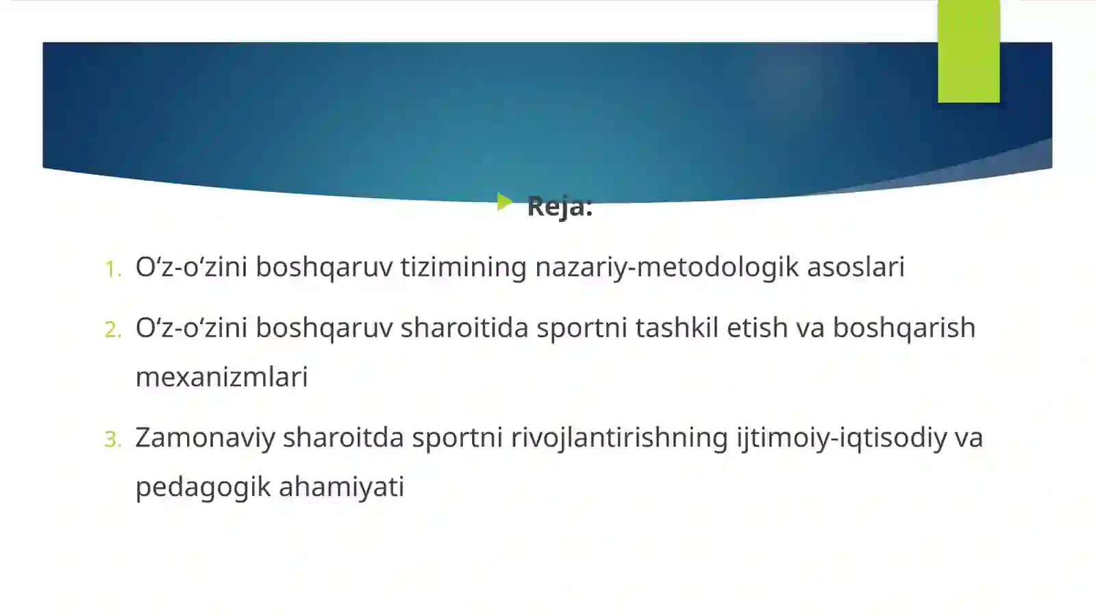 Zamonaviy sportni rivojlantirish 2
