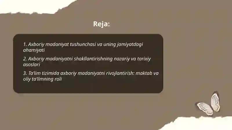 Axboriy madaniyatni shakllantirish va rivojlantirish sharoitlari va vositalarini o'rganish 2