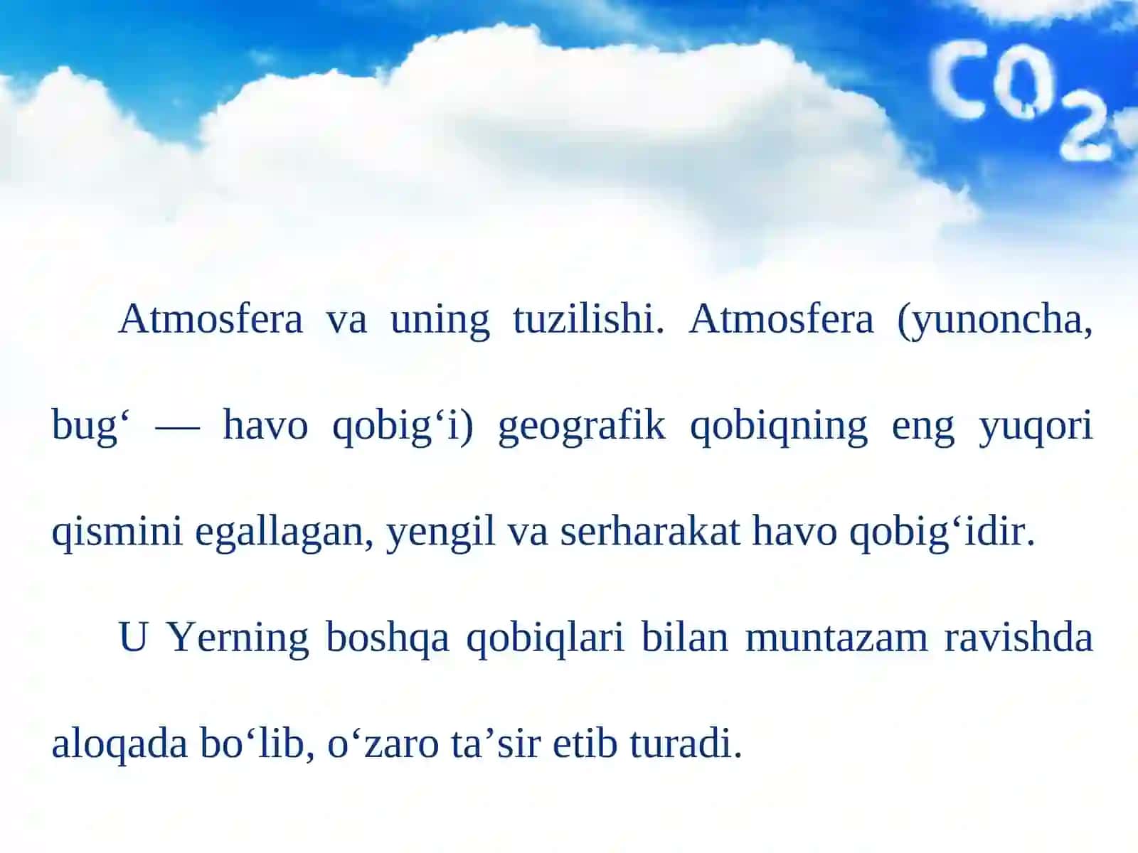 6-sinf geografiya darsligi asosida 9-10-mavzu: Atmosfera. Yerning iqlim mintaqalari 2
