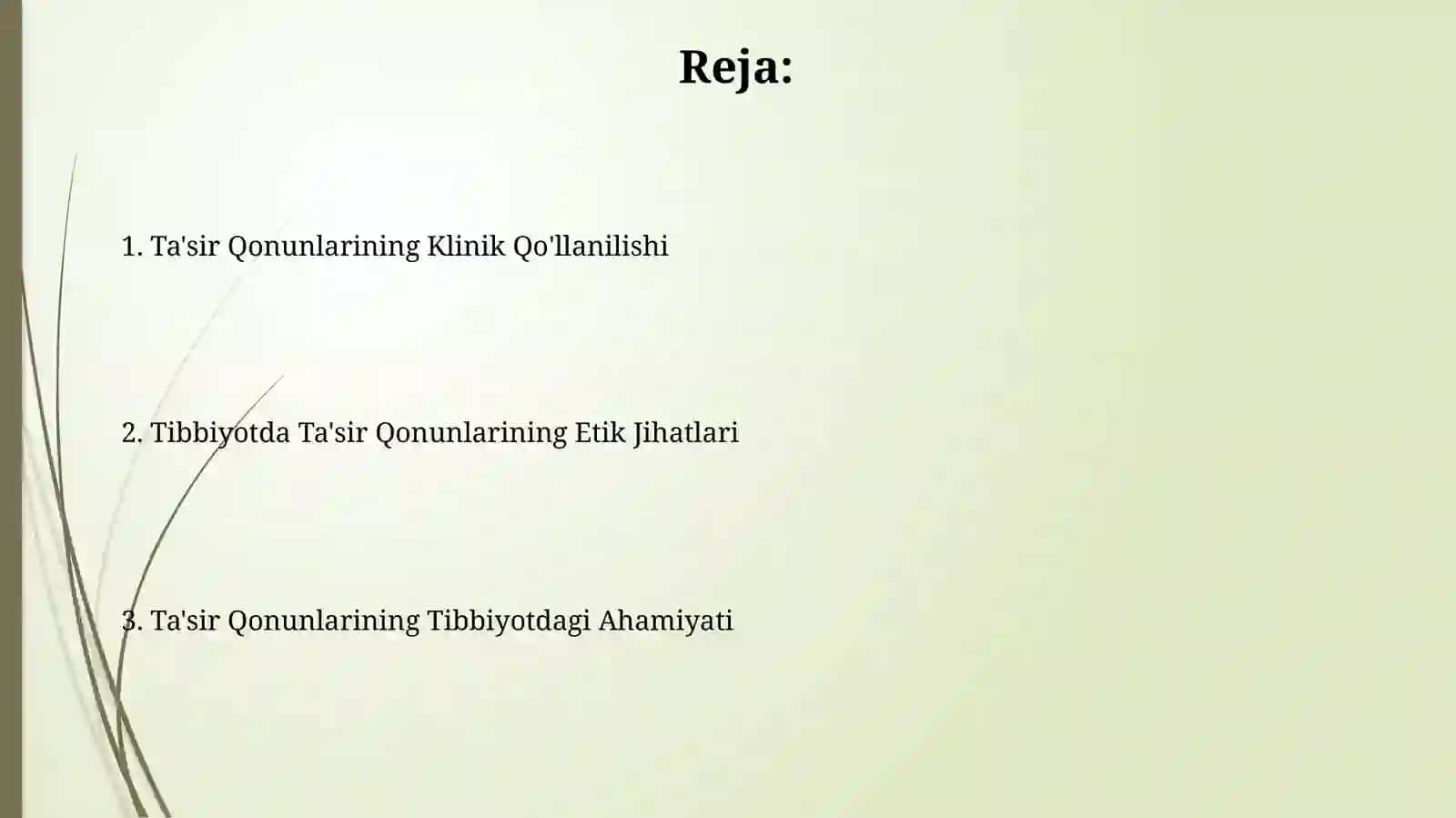 Ta'sir Qonunlarining Tibbiyotdagi Ahamiyati 2