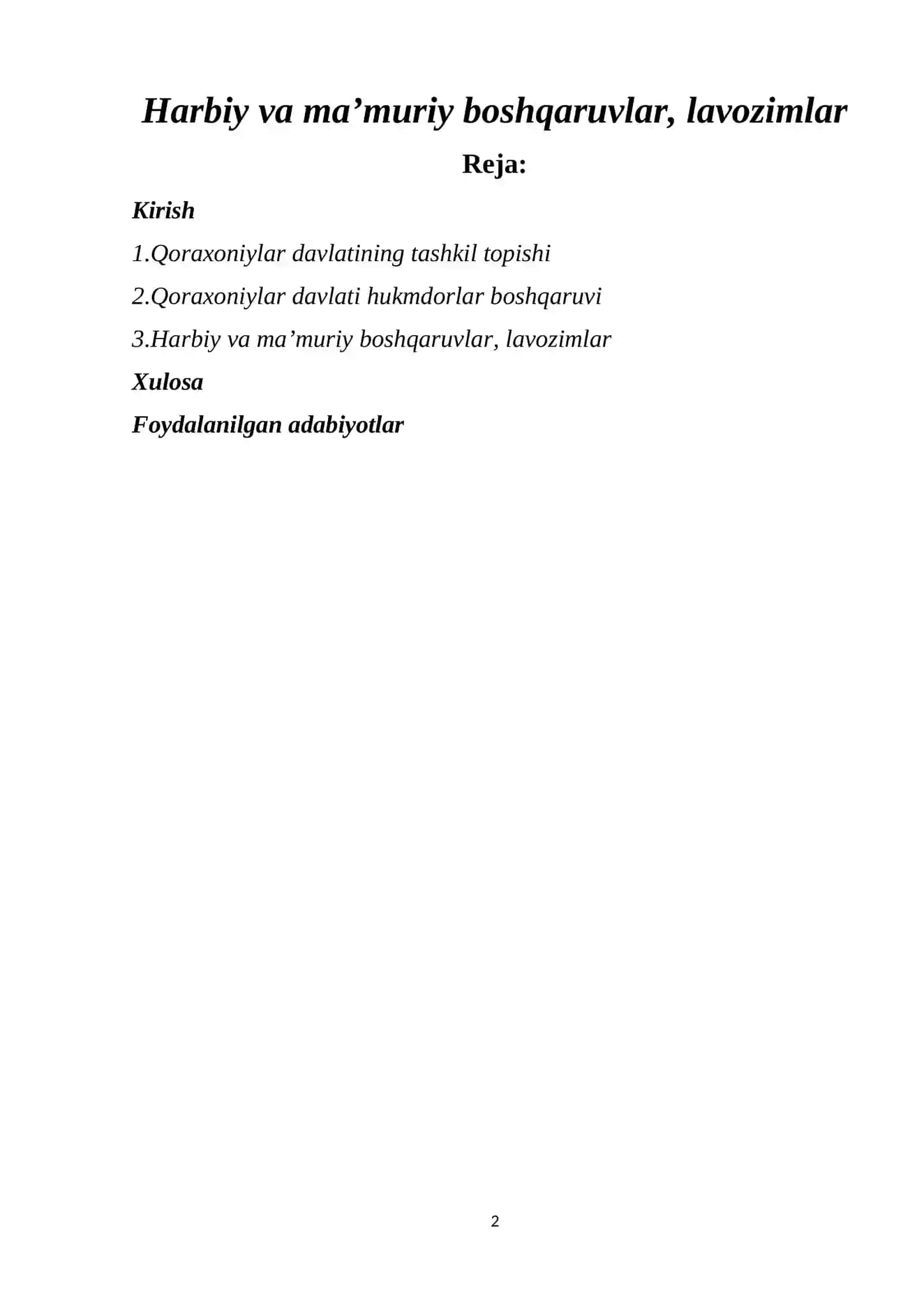 O’ZBEKISTONING DAVLAT MUASSASALARI TARIXI 2