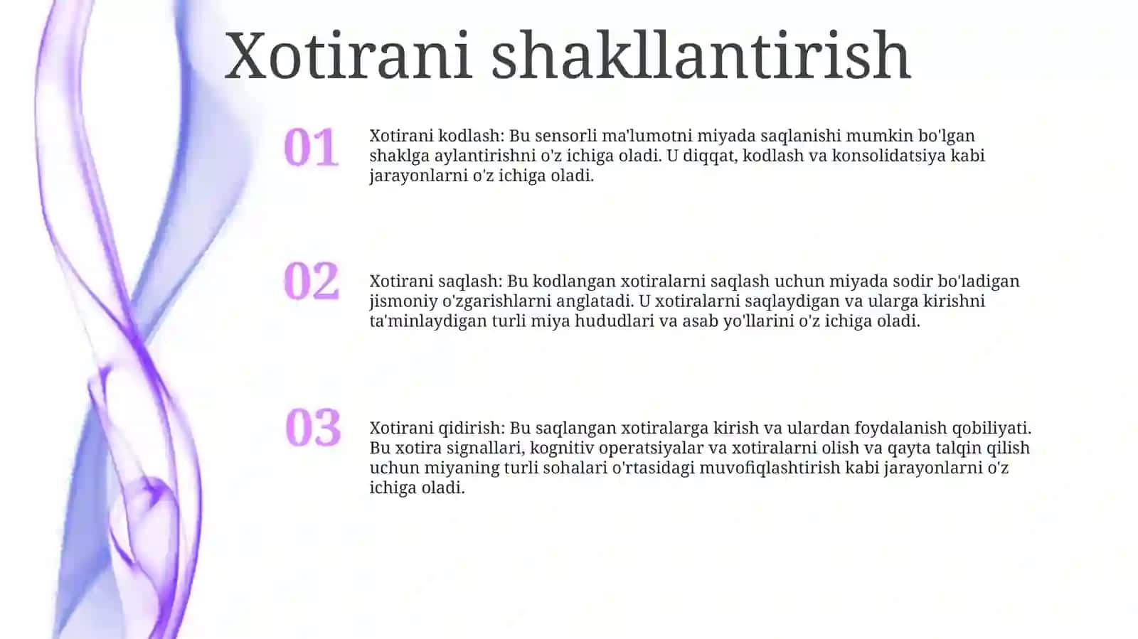 Xotiraning Fiziologik Asosi 2