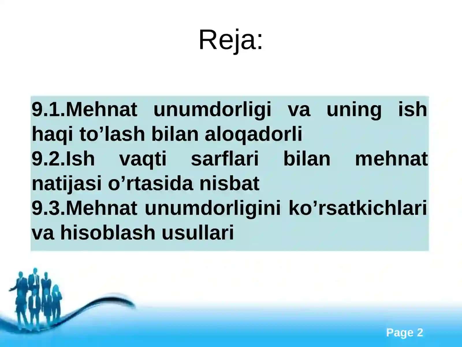 Mehnat unumdorligi va uning ish haqi to’lash bilan aloqadorli 2