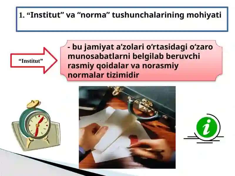 Institutlar va ularning jamiyat rivojlanishidagi roli 2