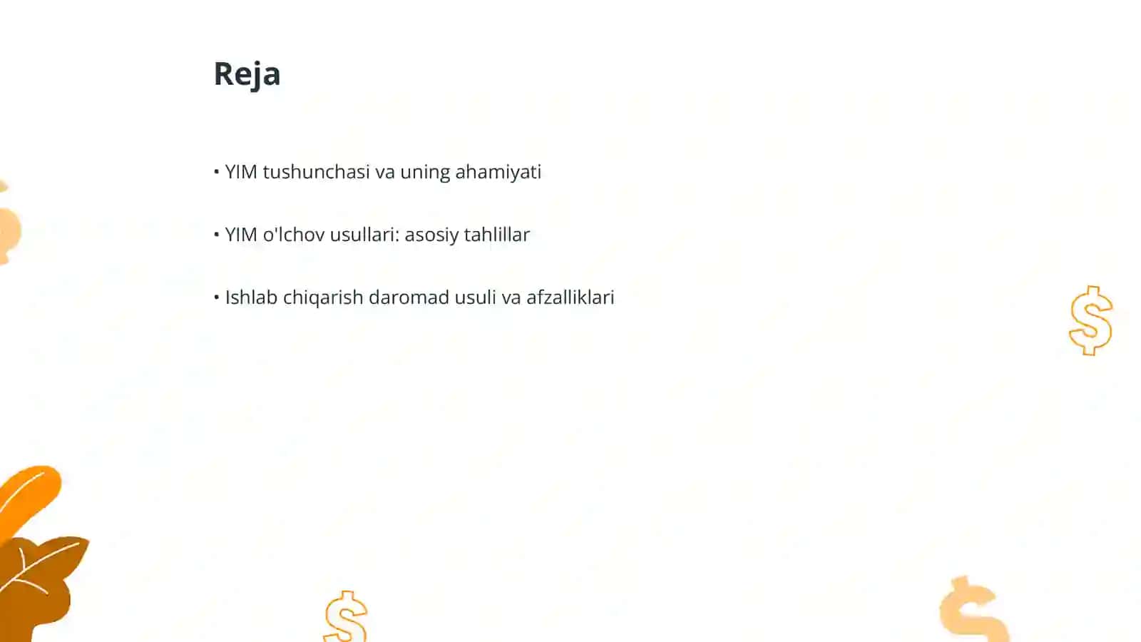 YIM va uning o'lchov usullari 2