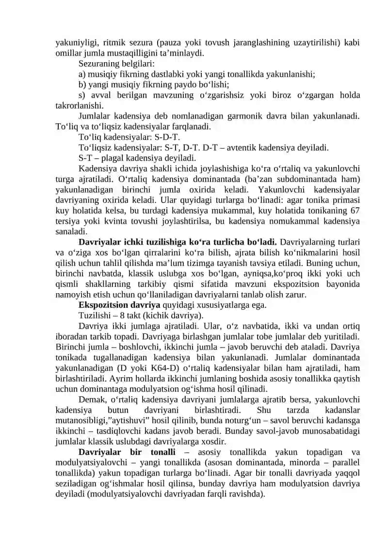 Musiqaning rivojlanish prinsiplari 2