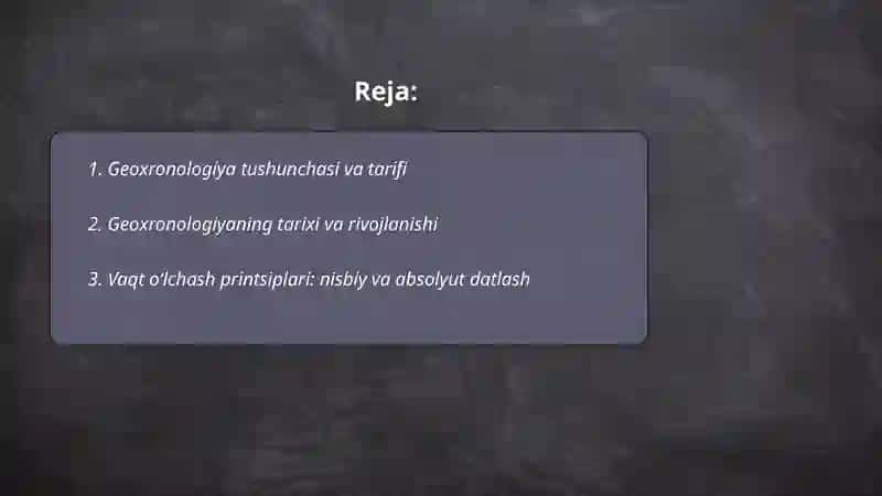 Geoxronologiyaga kirish 2