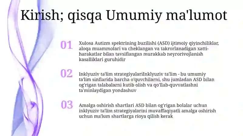 Autistik Spektr Buzulishlariga Ega Bolalar Uchun Inkluziv Ta‘Lim Strategiyalari Va Ularni Amalga Oshirish Shart Sharoitlari 2