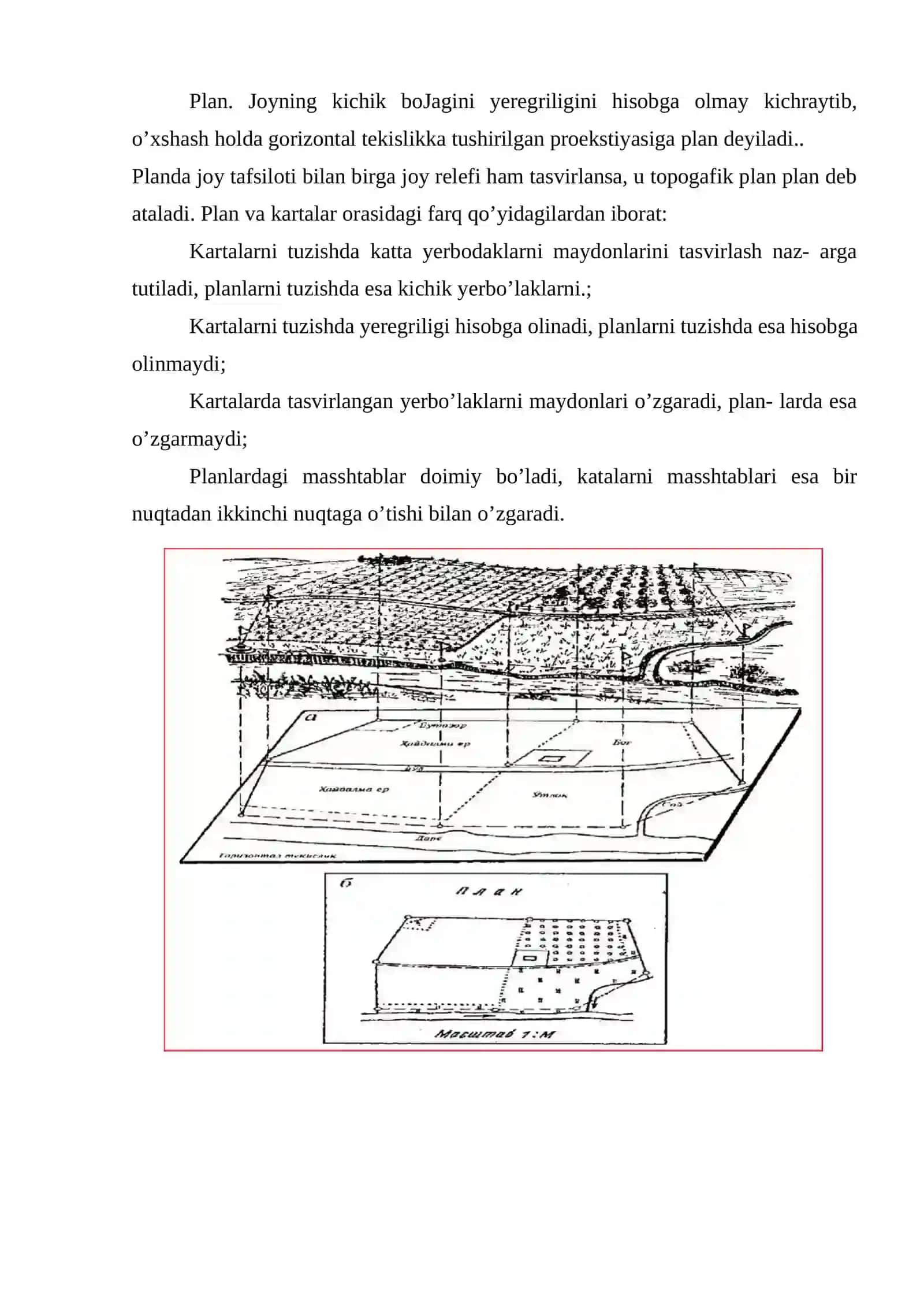 Topografik kartalar va planlar. Joy relefini topografik karta va planlarda tasvirlanishi 2