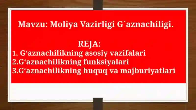 Moliya Vazirligi G`aznachiligi 2