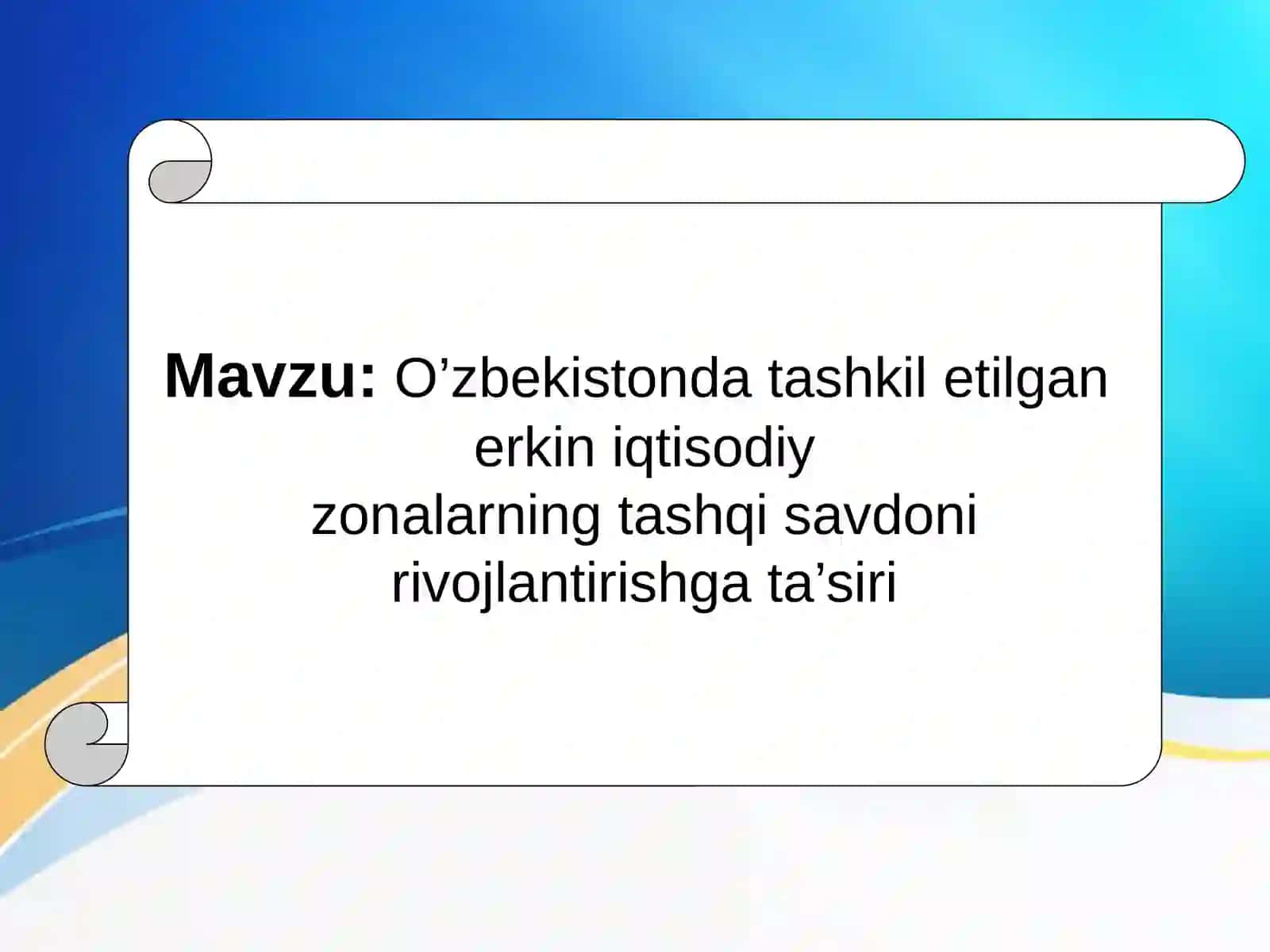 O’zbekistonda tashkil etilgan erkin iqtisodiy zonalarning tashqi savdoni rivojlantirishga ta’siri 2