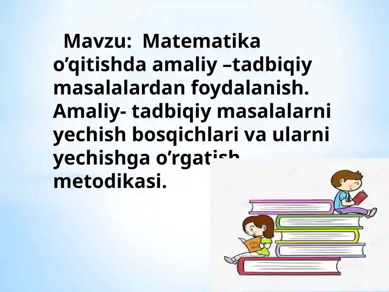 Matematika o’qitish metodikasi 2