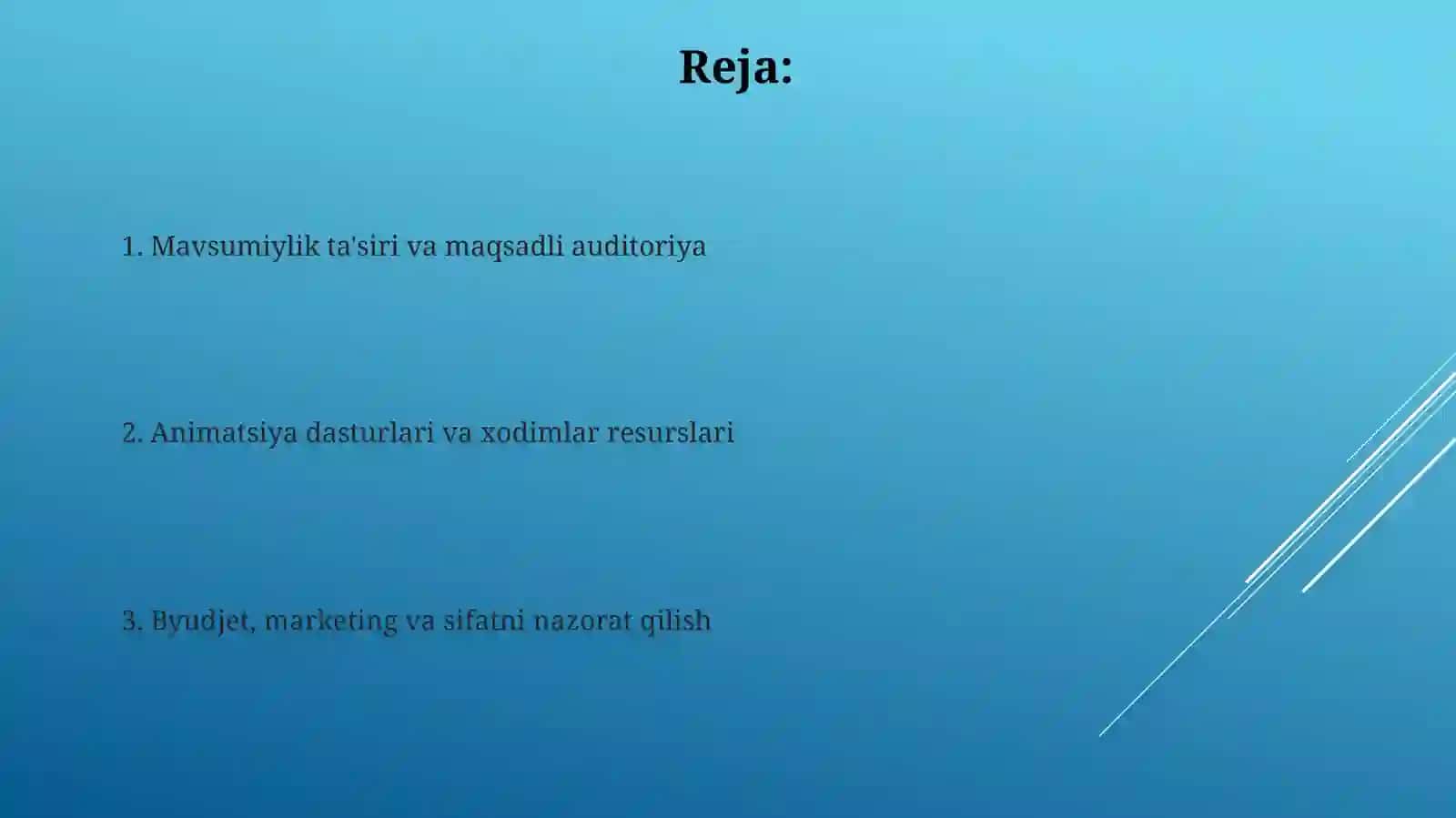 Mavsumiy mehmonxonalarda animatsion xizmatlarni tashkil etish xususiyatlari 2
