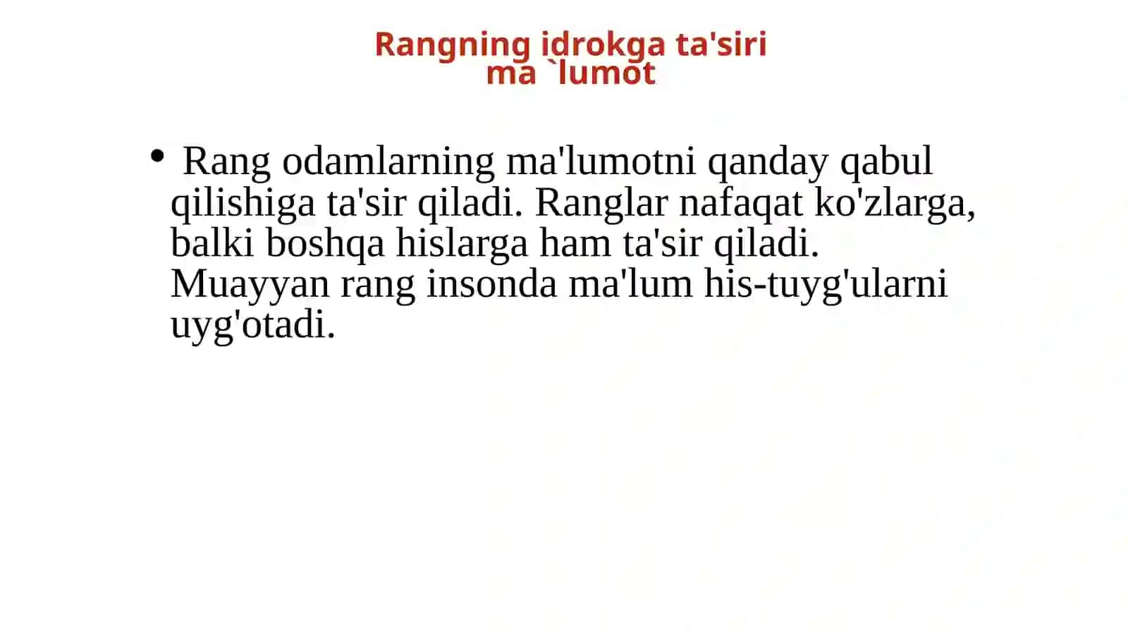 Rangning idrokga ta'sirima `lumot 2
