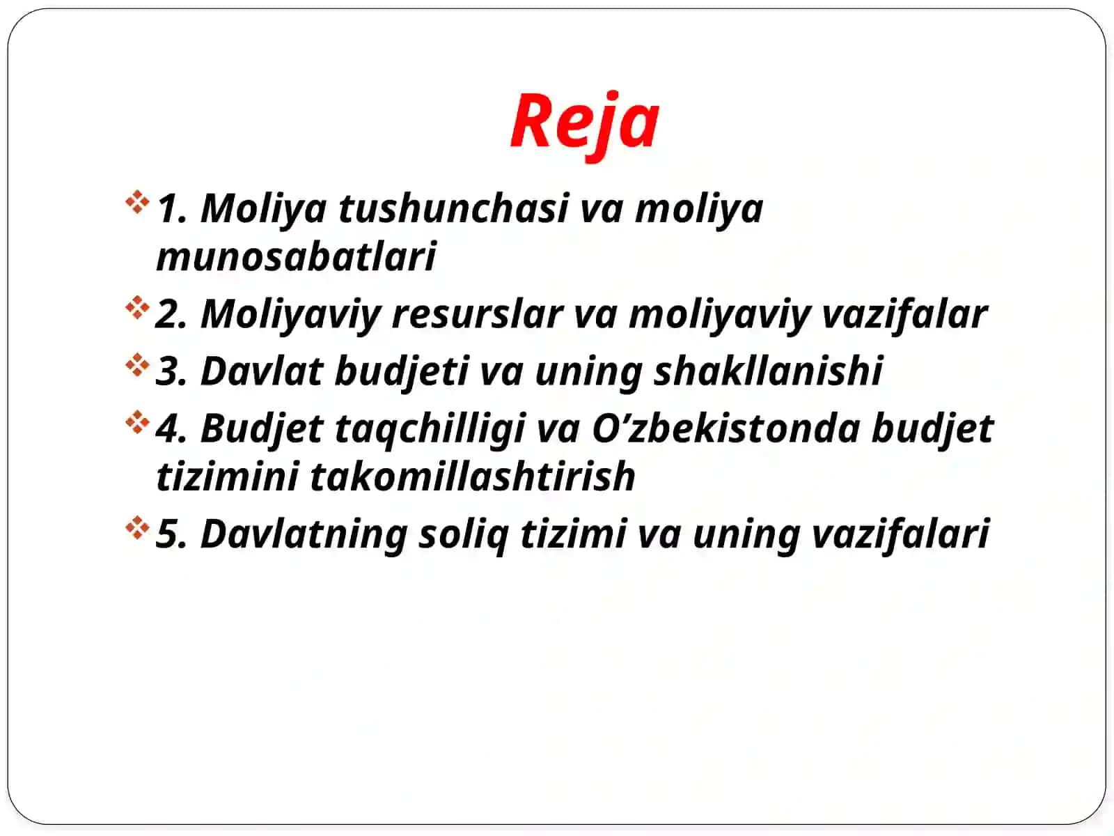 Moliya tizimi 2