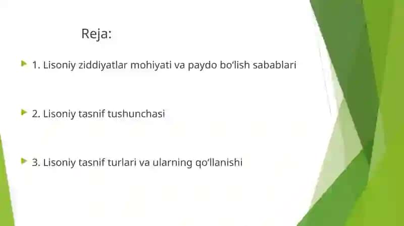 Lisoniy ziddiyatlar. Lisoniy tasnif va uning turlari 2