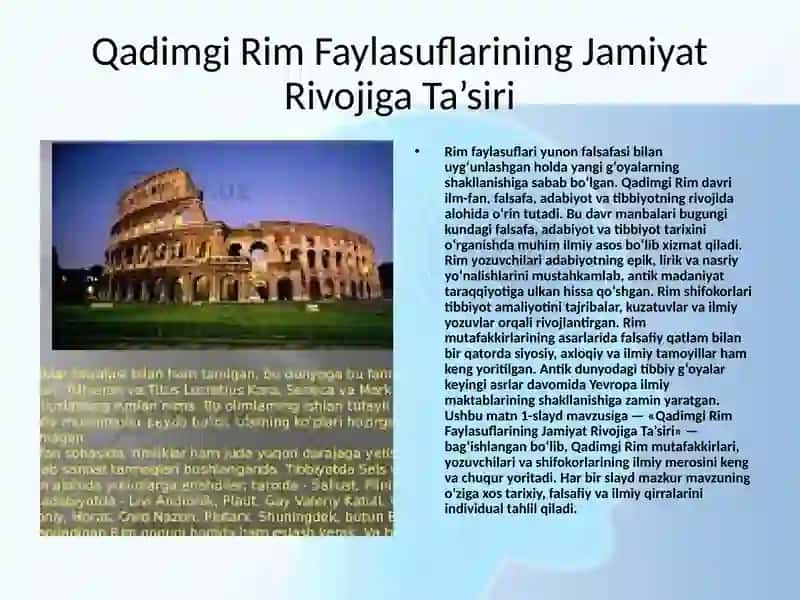 QADIMGI RIM FAYLASUFLARI yozuvchilari va shifokorlari 2