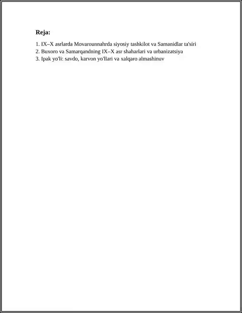 IX-X ASRLAR MOVAROUNNAHR MADANIYATI 2