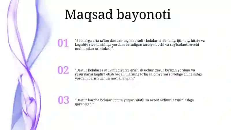 Boshlanģich Ta'Lim Yònalishinging Maqsadi 2
