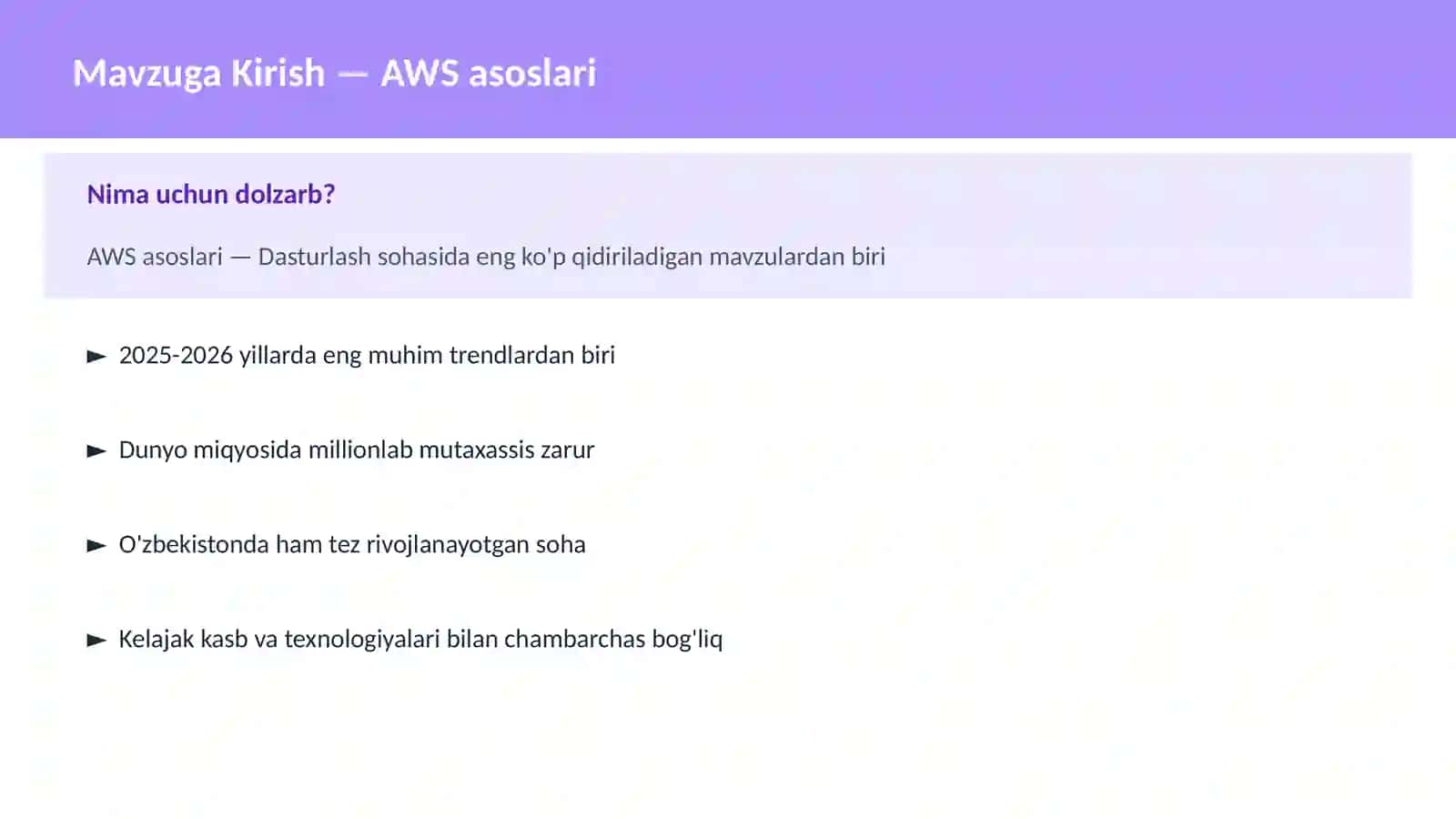 AWS asoslari 2