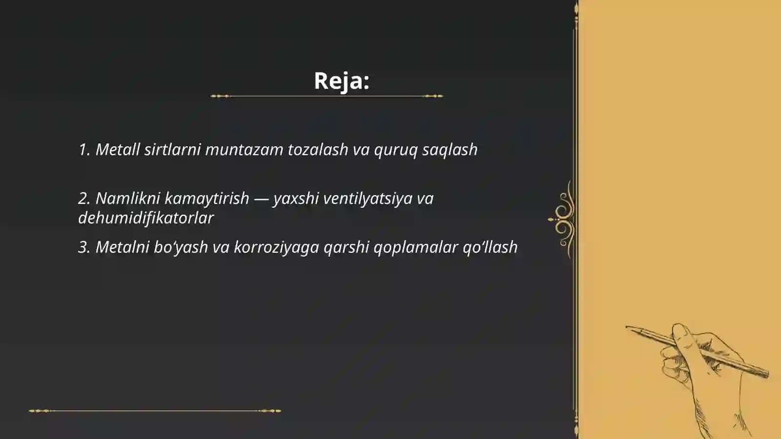 Uyda korroziyani kamaytirish yoʻli 2