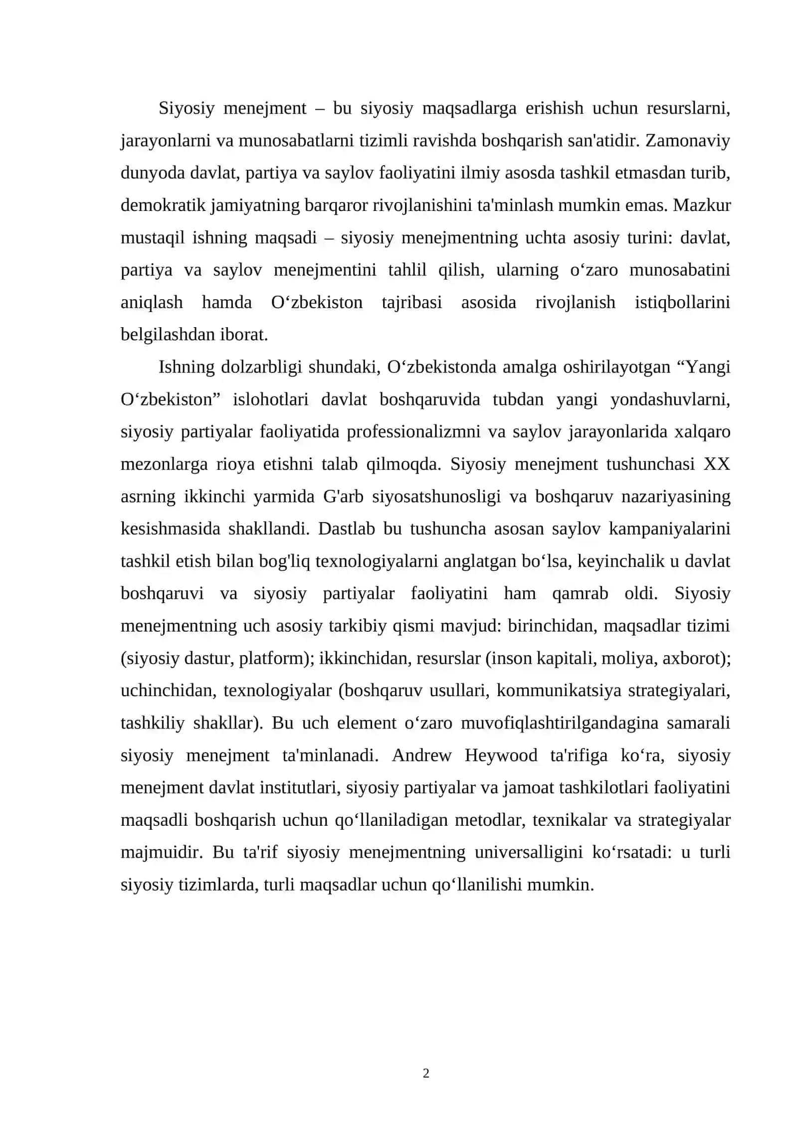 Siyosiy menejmentning asosiy turlari: davlat, partiya va saylov menejmenti 2
