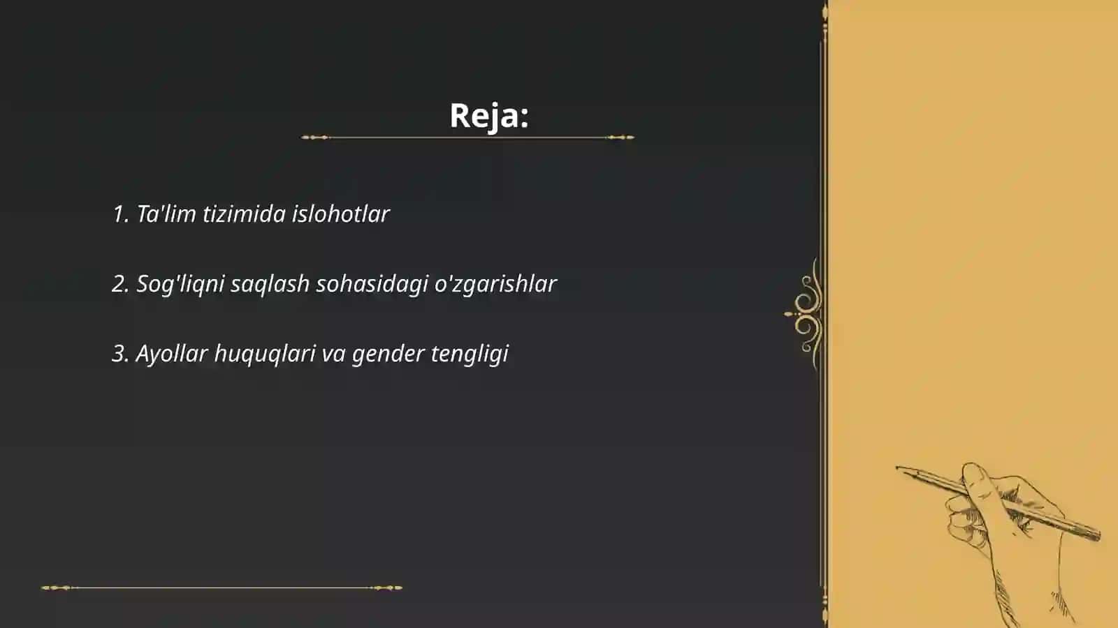 O'zbekistonda ijtimoiy sohada amalga oshirilayotgan o'zgarishlar mazmun va mohiyati 2