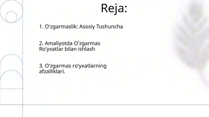 O'zgarmaslik: Asosiy Tushuncha 2