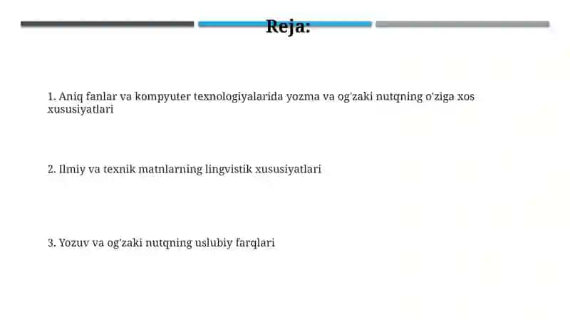 Aniq fanlar va kompyuter texnologiyalari sohalarida yozma va ogʻzaki nutqning oʻziga xosligi 2