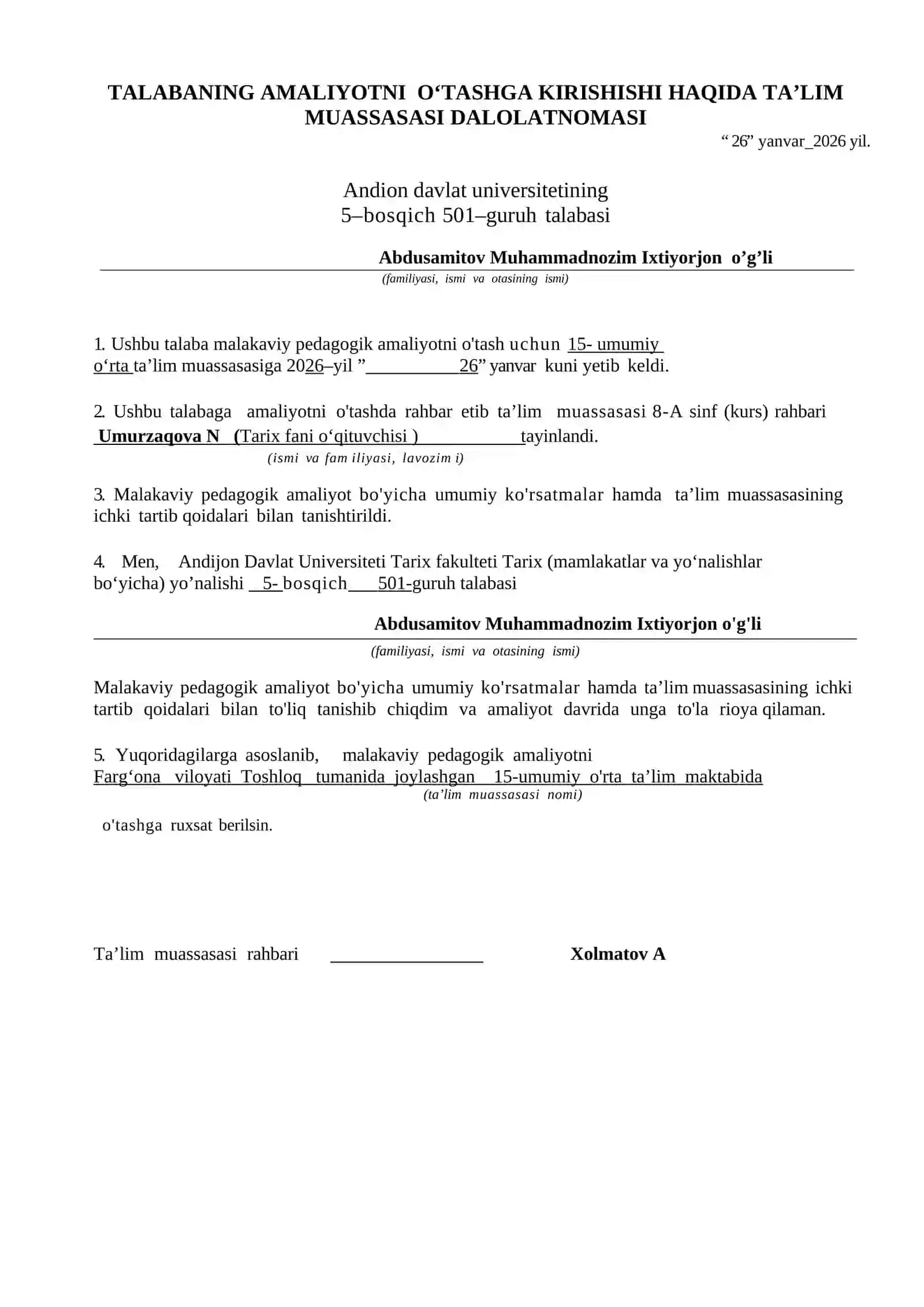 PEDAGOGIK AMALIYOT KUNDALIGI 2