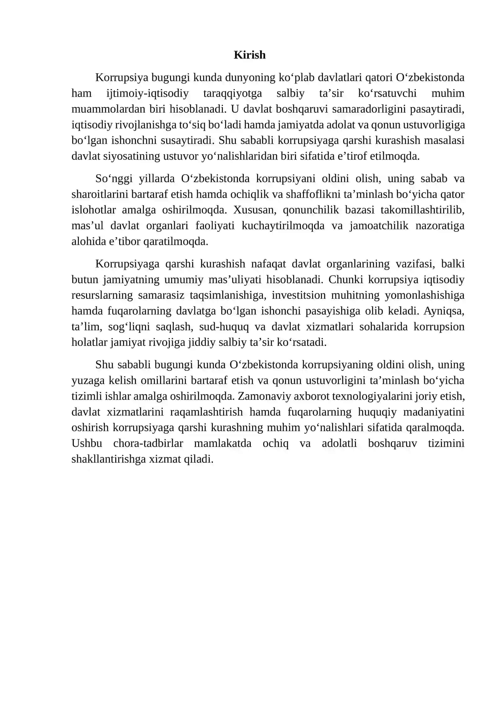 OʼZBEKISTONDA KARUPSIYAGA QARSHI KURASHISH MASALASI 2