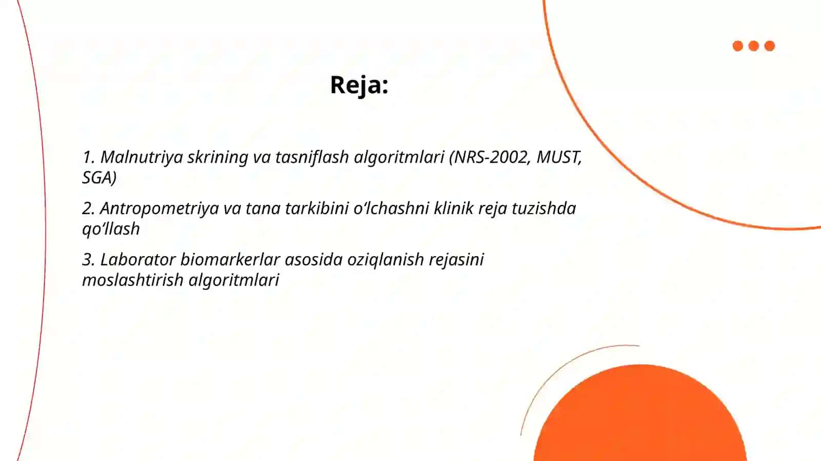 Malnutriya skrining va tasniflash algoritmlari 2