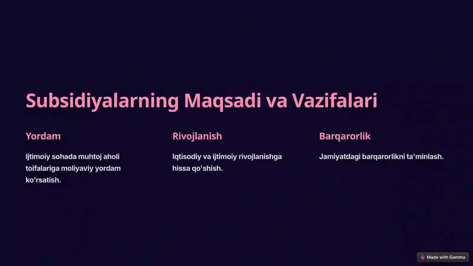Subsidiyalarning Maqsadi va Vazifalari 2