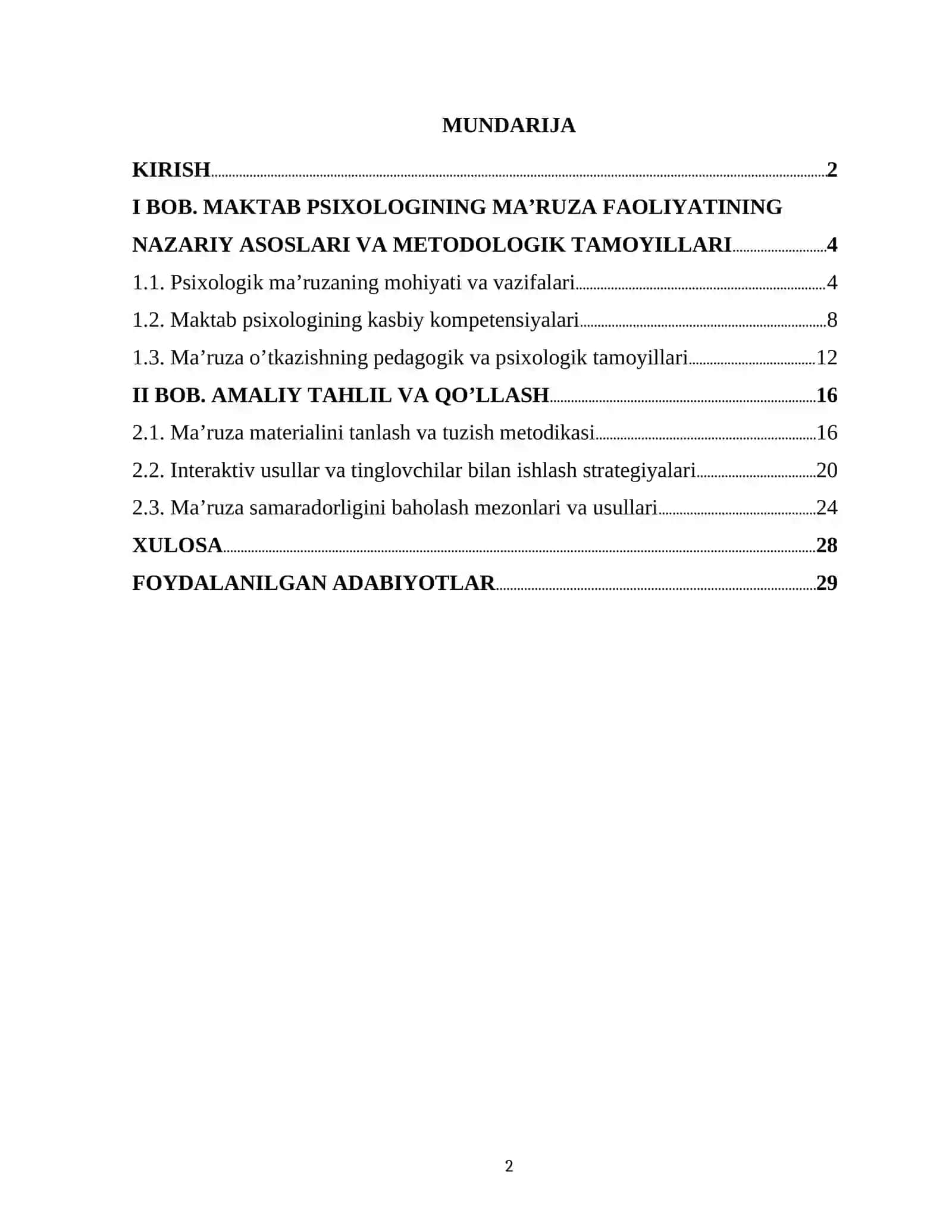 MAKTAB PSIXOLOGINING PSIXOLOGIK MA’RUZA O’TKAZISHIGA QO’YILADIGAN TALABLAR 2