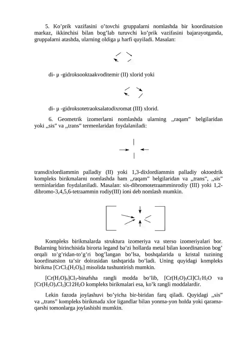 Koordinasion birikmalarda izomeriya turlari 2