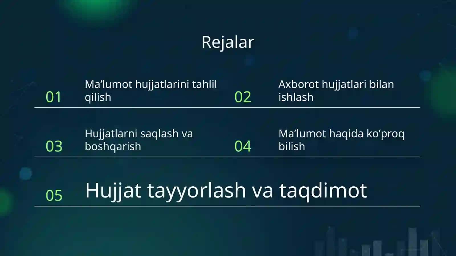 Maʼlumot axborot hujjatlari bilan ishlash usullari 2